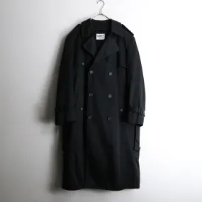 1990s Barry T/C twill black trench coat