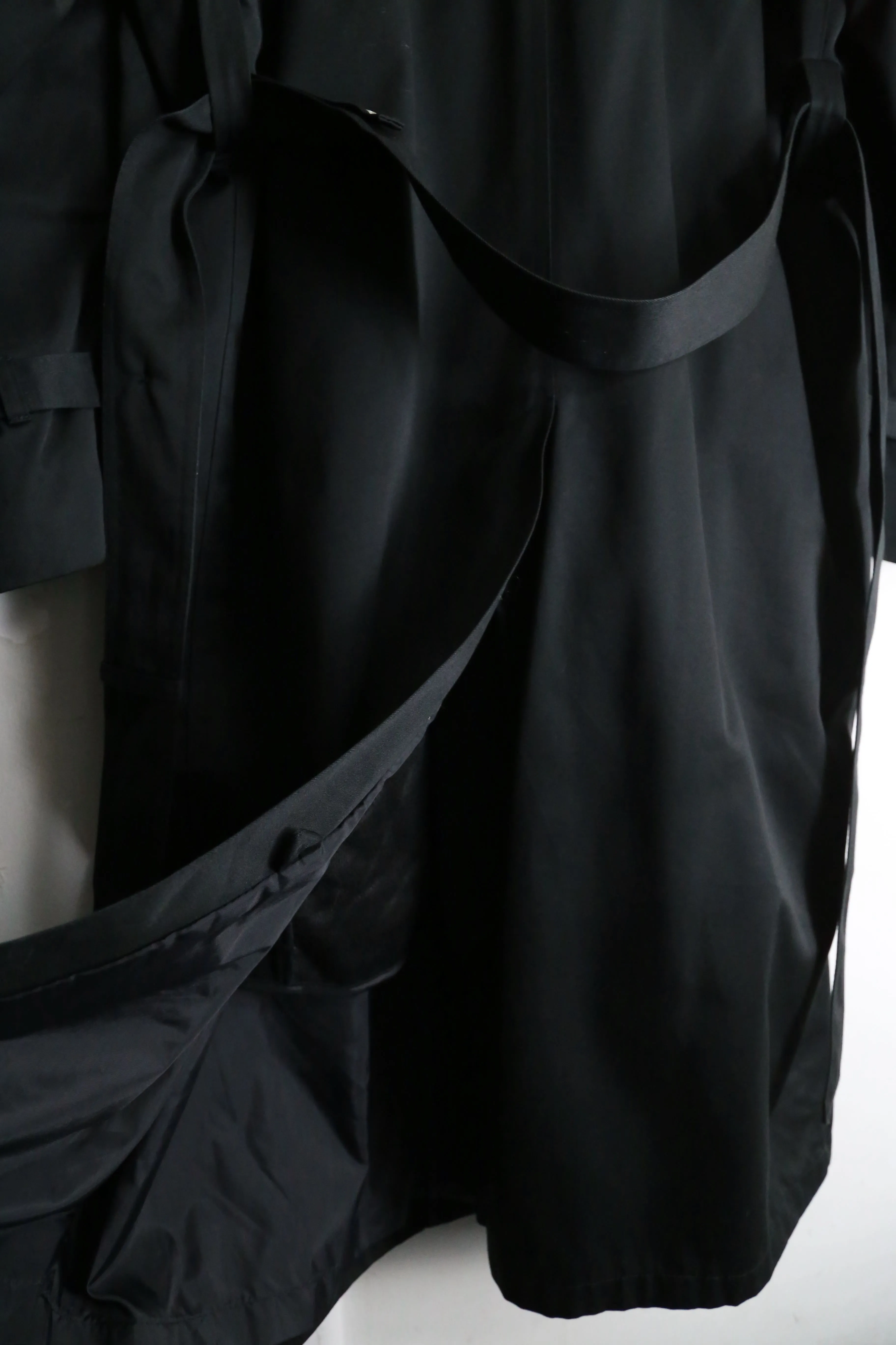 1990s Barry T/C twill black trench coat