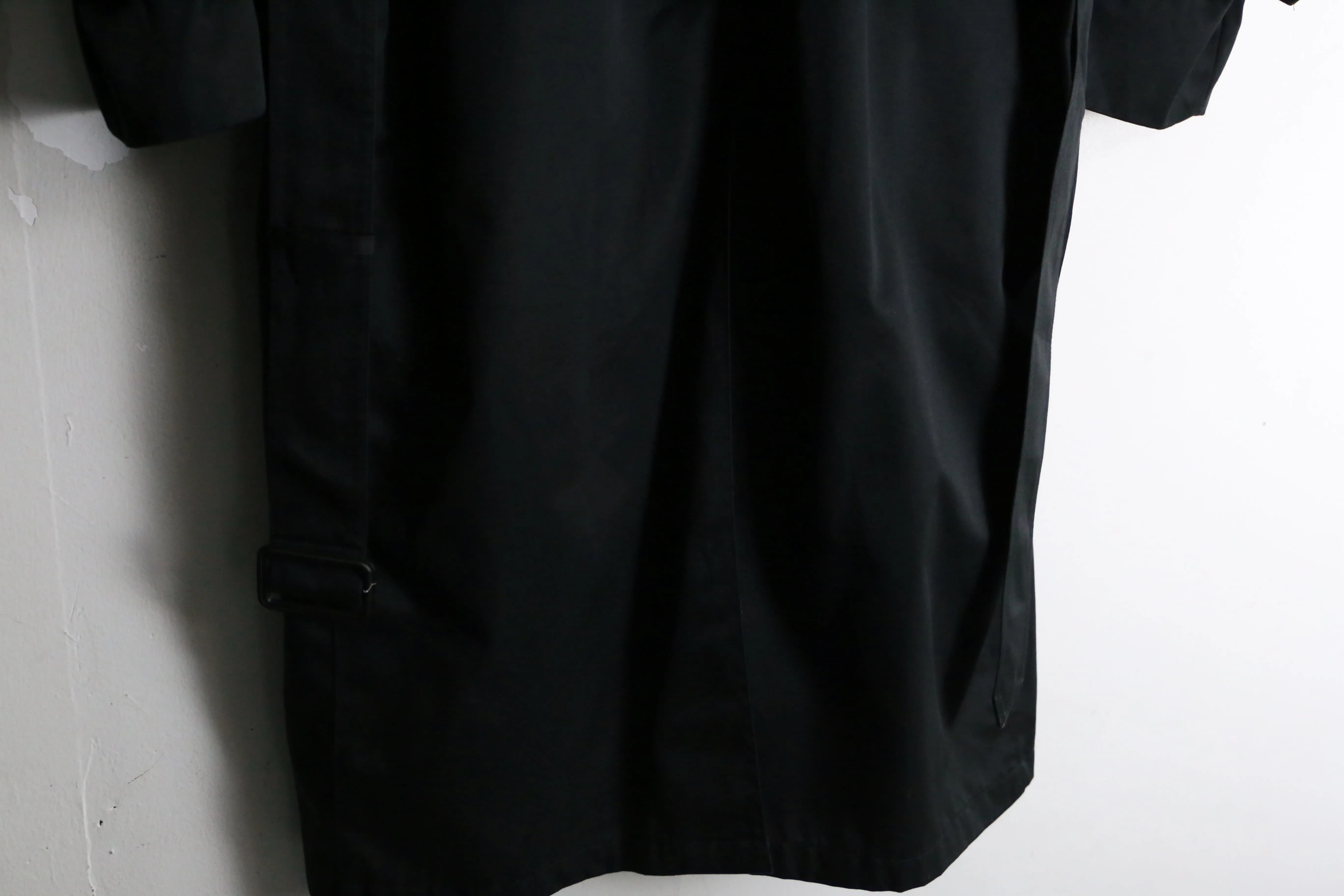 1990s Barry T/C twill black trench coat