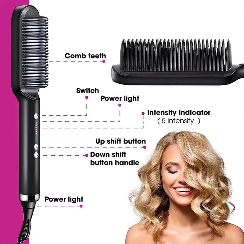 2 in 1 Multifunctional Electric Brush Hair Straightener Comb