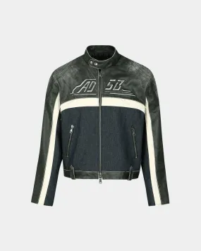 24 RACING LEATHER JACKET awa591m(BLACK)