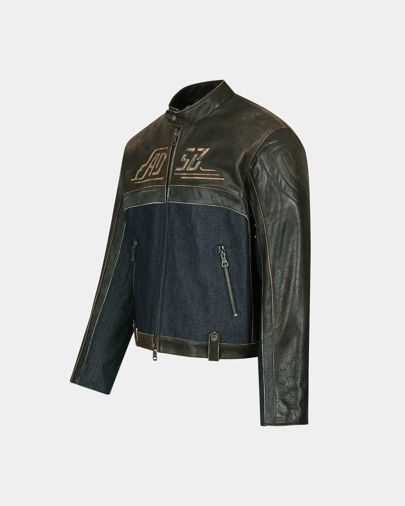 24 RACING LEATHER JACKET awa591m(BROWN)