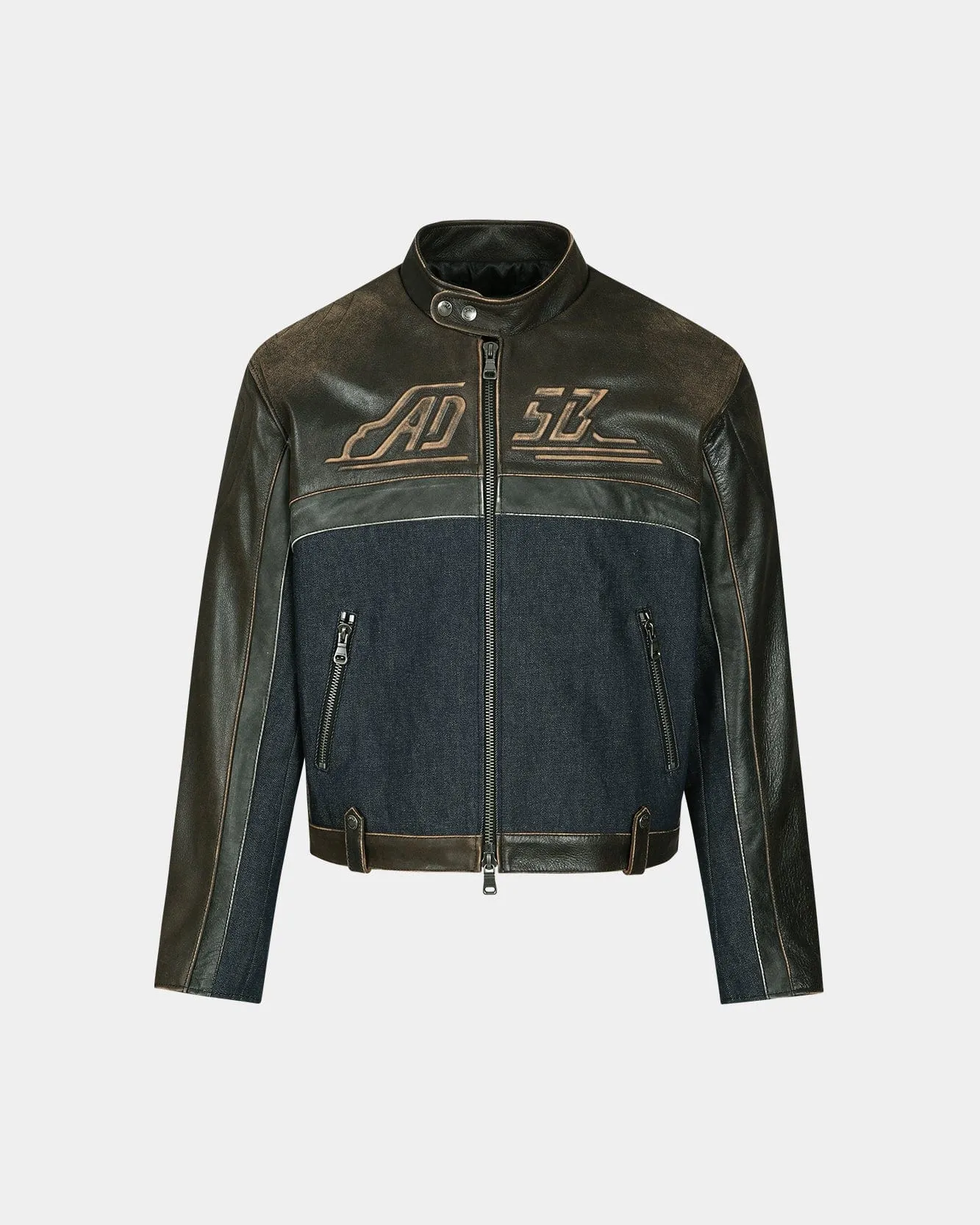 24 RACING LEATHER JACKET awa591m(BROWN)