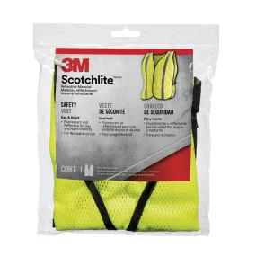 3M Scotchlite Reflective Day/Night Safety Vest Yellow One Size Fits Most