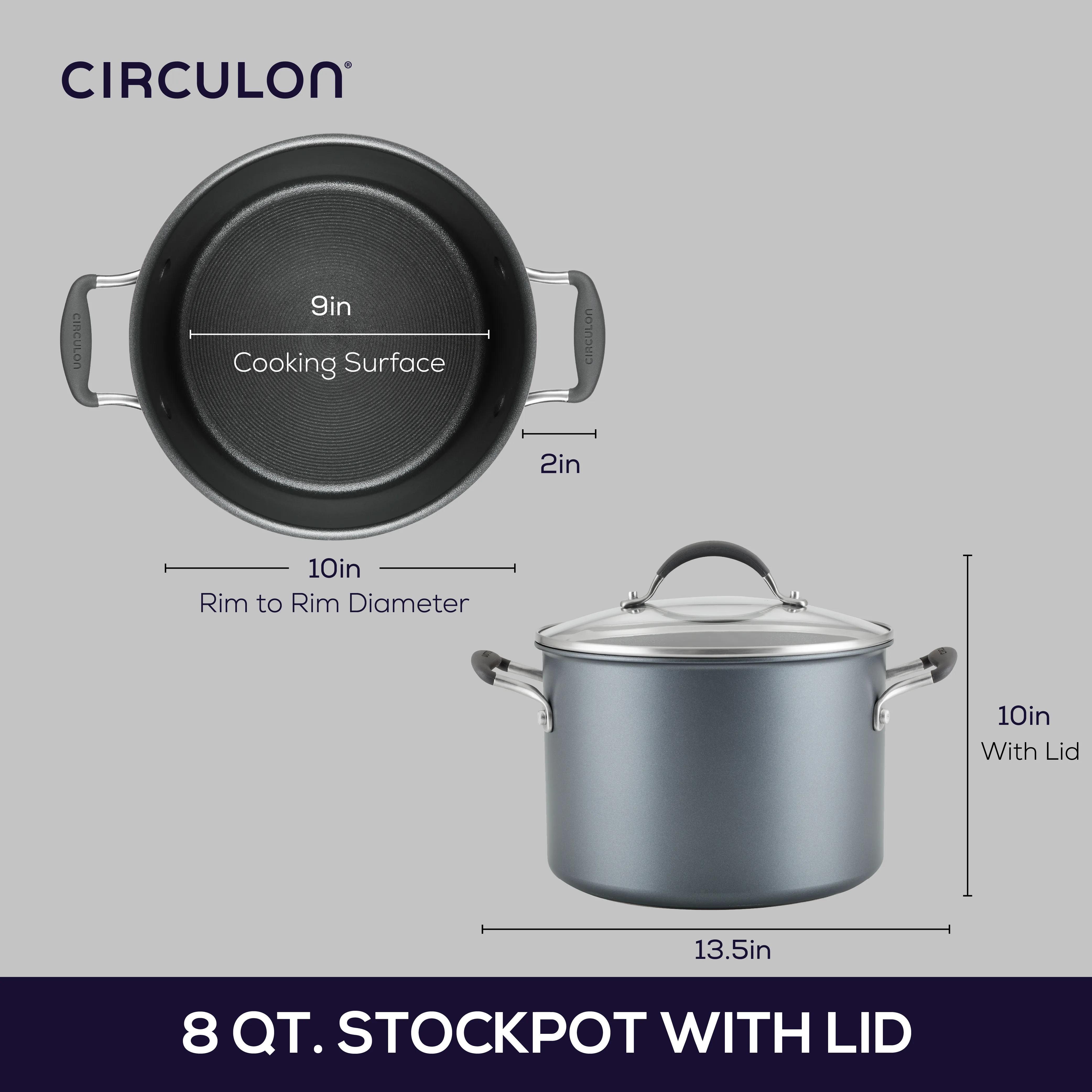 8-Quart ScratchDefense™ A1 Series Nonstick Stockpot with Lid