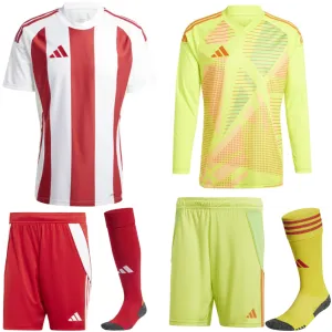 ADIDAS STRIPED 24 PREMIUM KIT BUNDLE WHITE RED