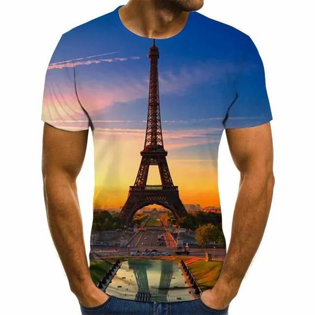 Aidase starry sky 3D printed T-shirt men's summer casual men's T-shirt fun T-shirt streetwear men's and women's tops