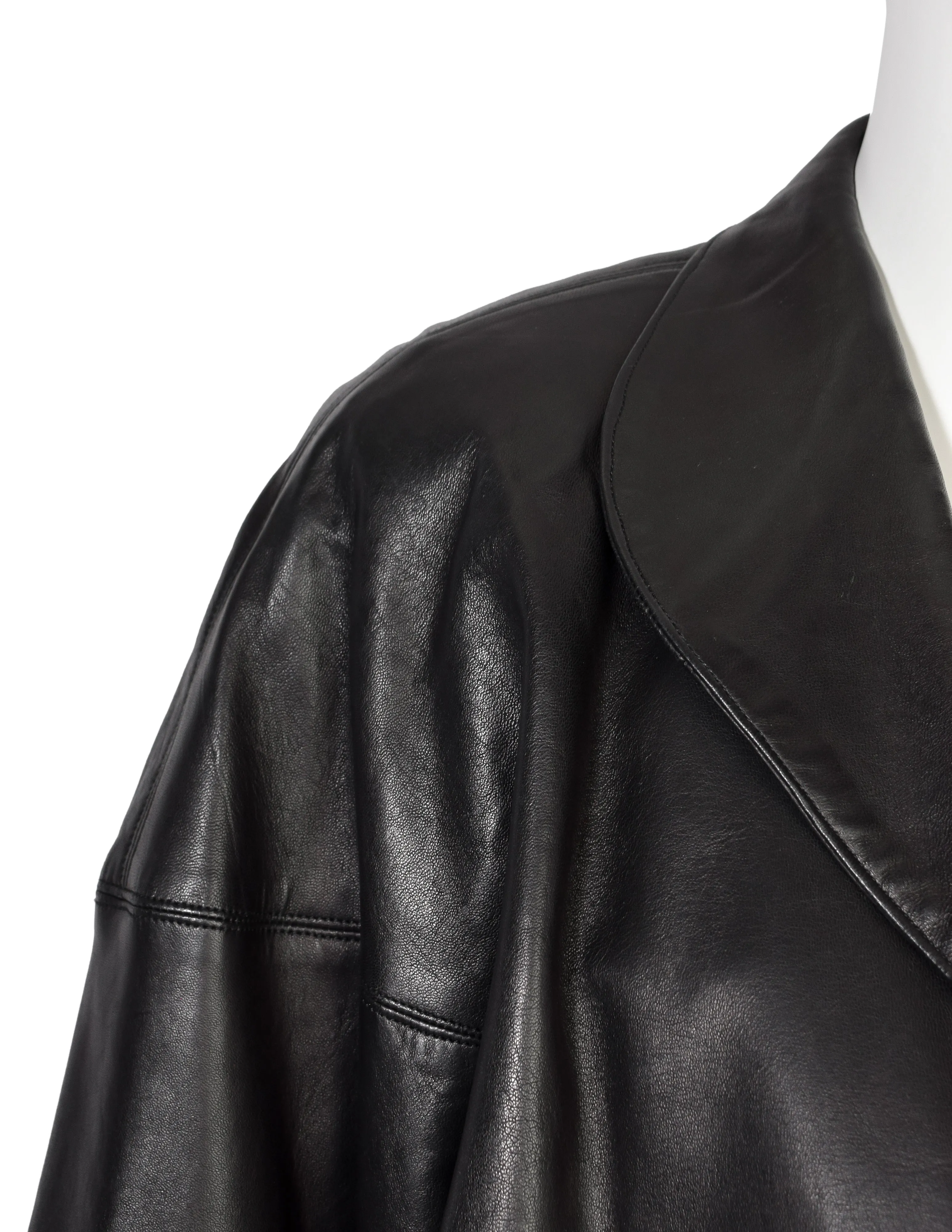 Alaia Vintage AW 1983 Iconic Cropped Black Leather Bolero Jacket