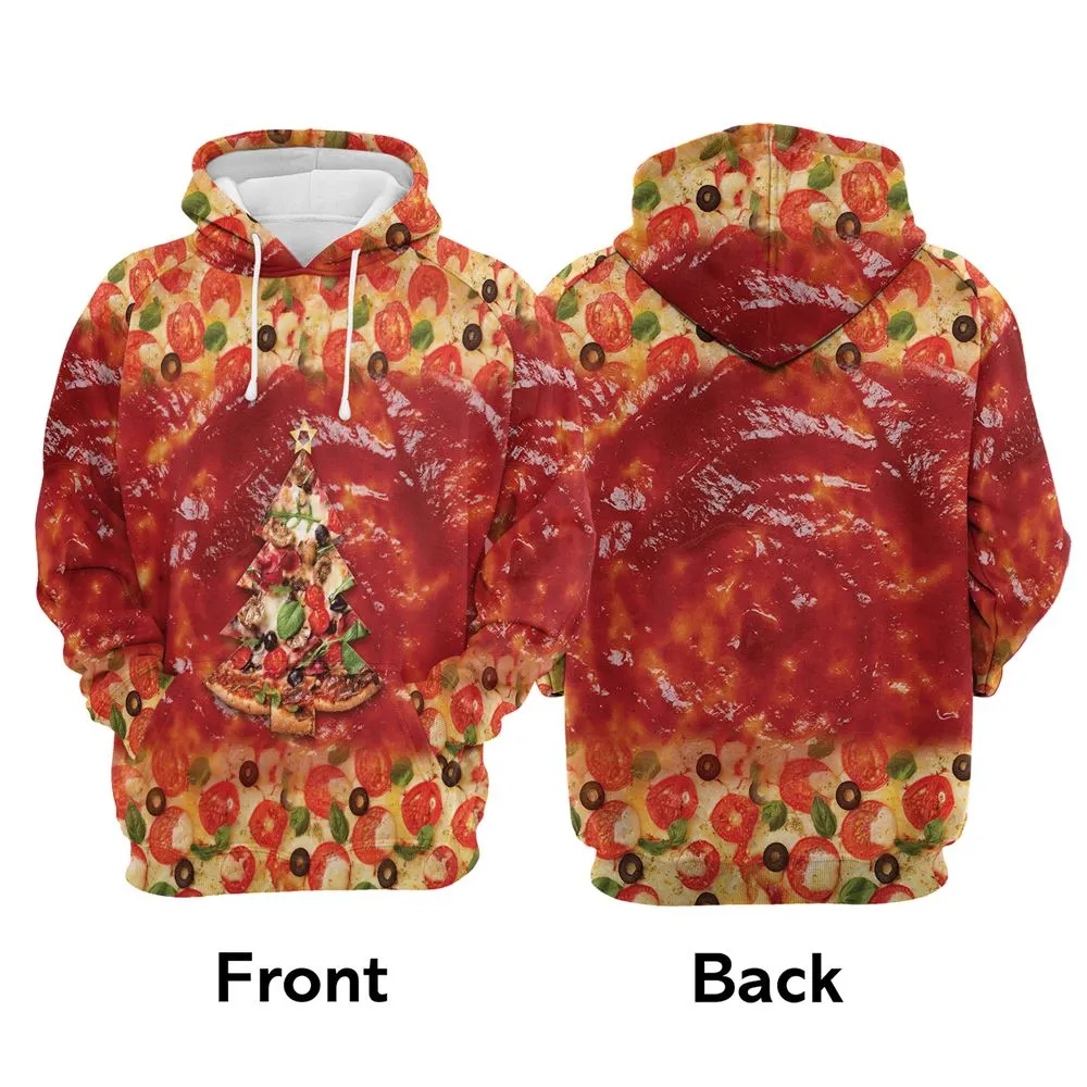 All I Want for Christmas is Pizza All Over Print 3D Hoodie For Men And Women, Best Gift For Dog lovers, Best Outfit Christmas