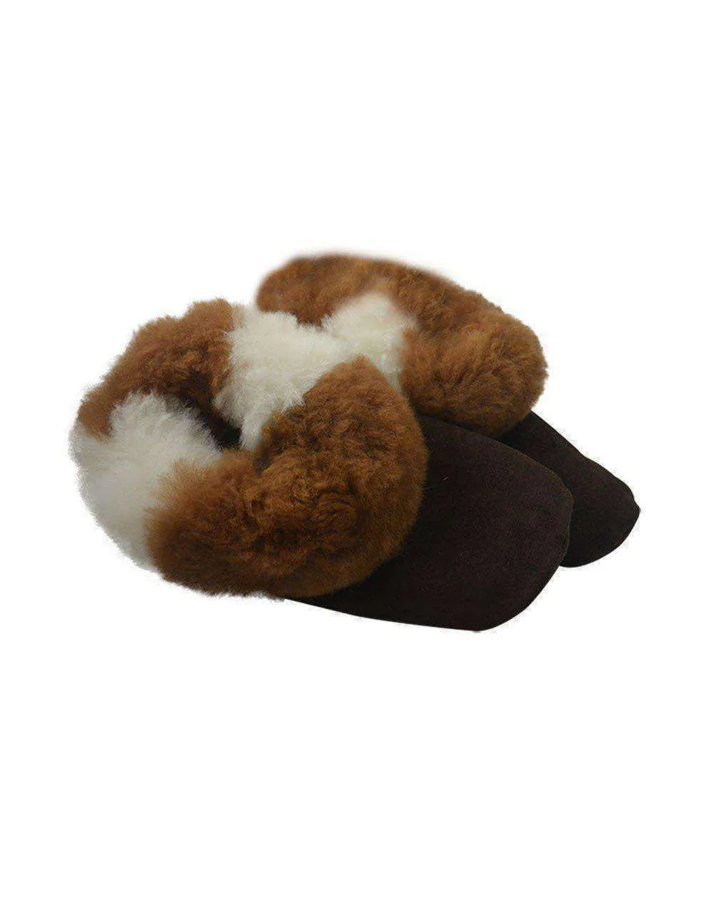 Alpaca Leather Bootie Slippers with Fur Lining