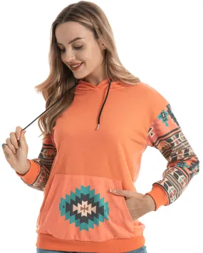 American Bling Women Aztec Graphic Hoodie