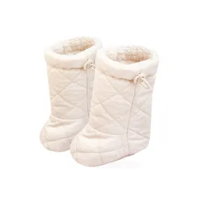 Baby Booties Toddler Sherpa Lined Non-Slip Winter Boots | Beige