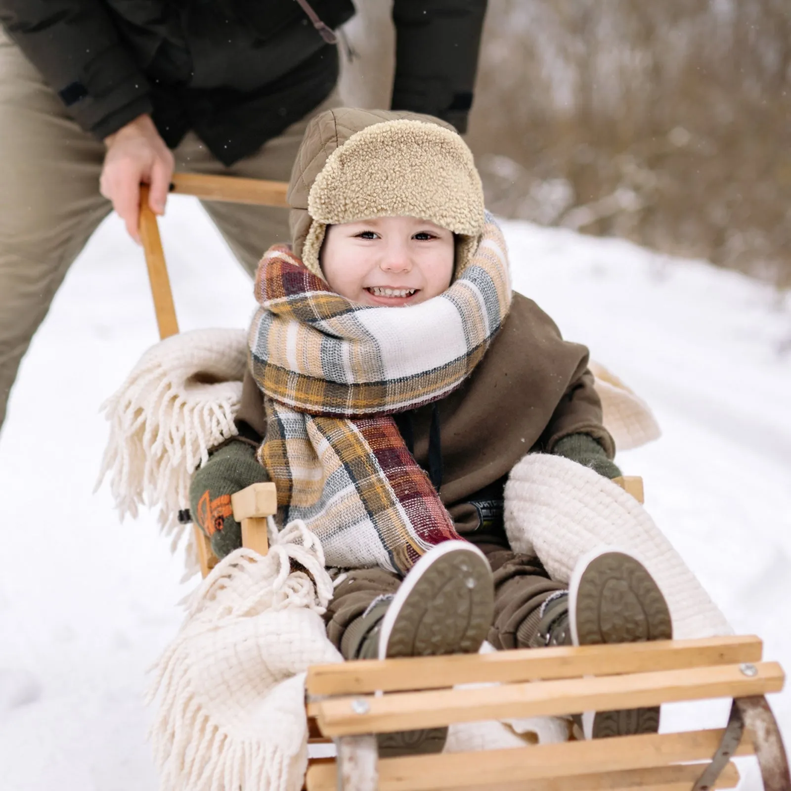 Baby Booties Toddler Sherpa Lined Non-Slip Winter Boots | Beige