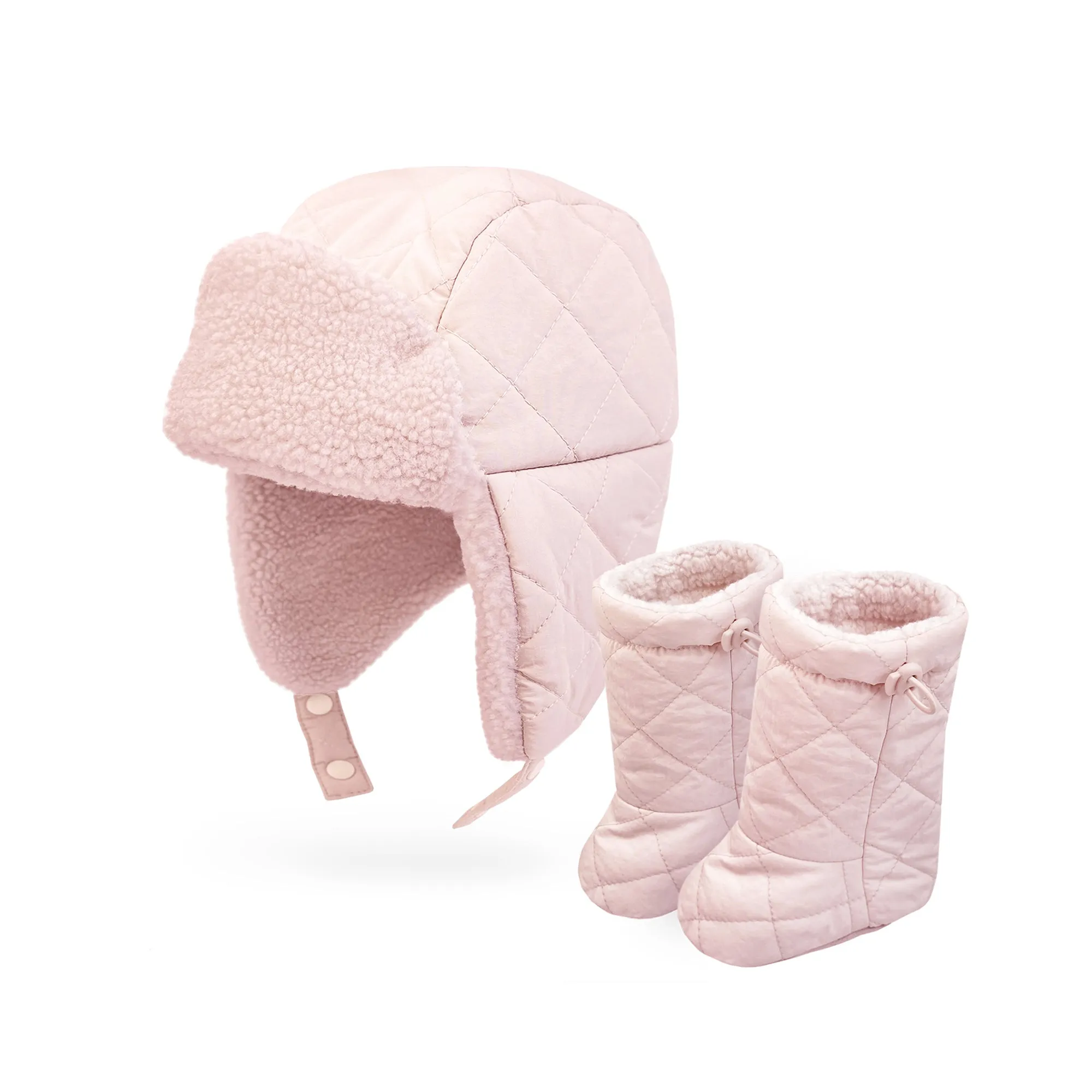 Baby Booties Toddler Sherpa Lined Non-Slip Winter Boots | Beige