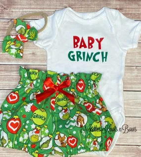 Baby Grinch Christmas Outfit, Girls, Toddlers