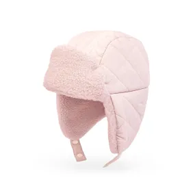 Baby Trapper Hat Toddler Winter Quilted Puffer Ear Flap Hat | Pink