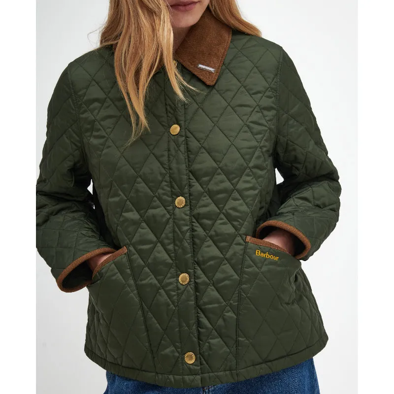 Barbour 30th Anniversary Cropped Ladies Liddesdale Jacket - Olive/Classic