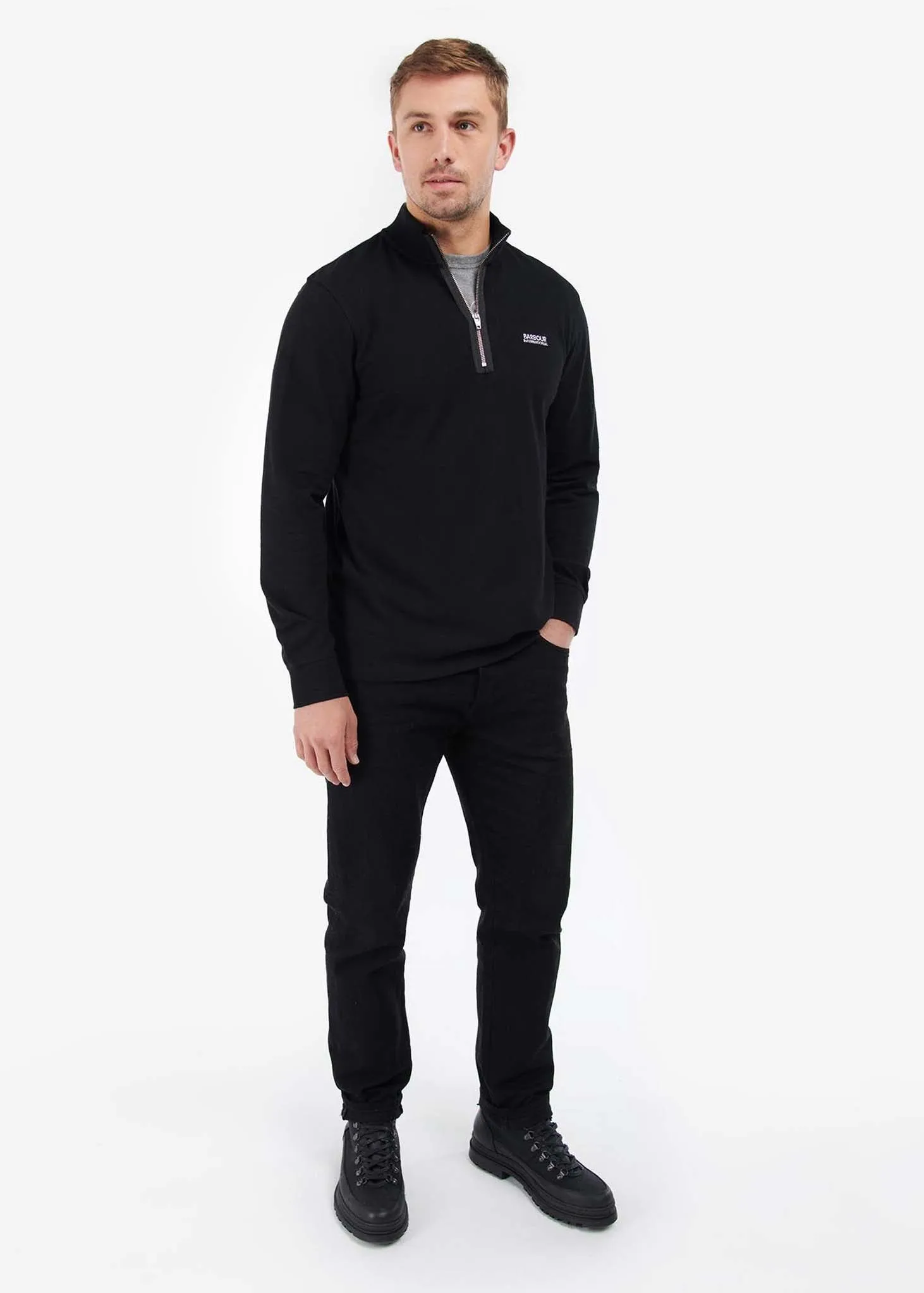 Beaker half zip - black