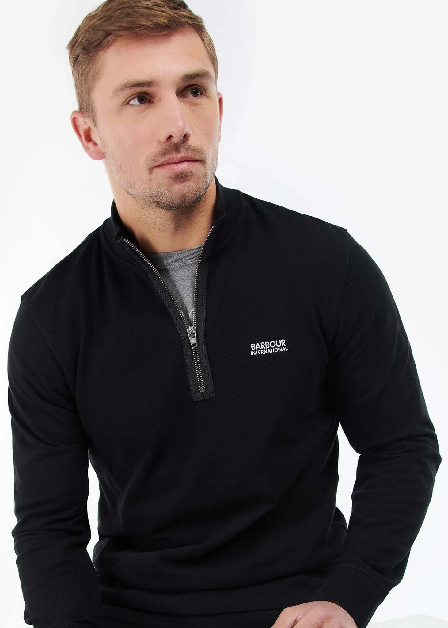 Beaker half zip - black