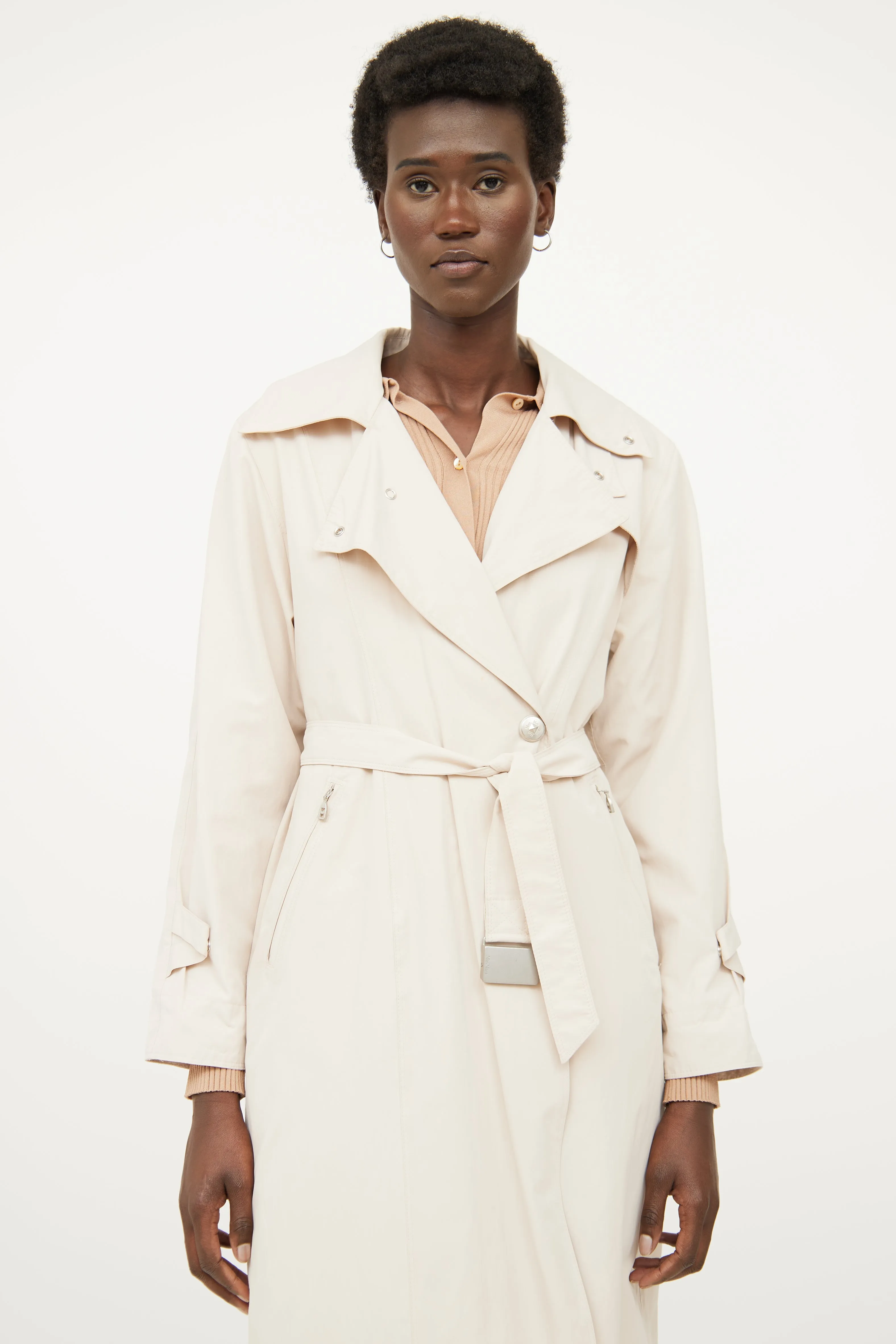 Beige Rain Trench Coat