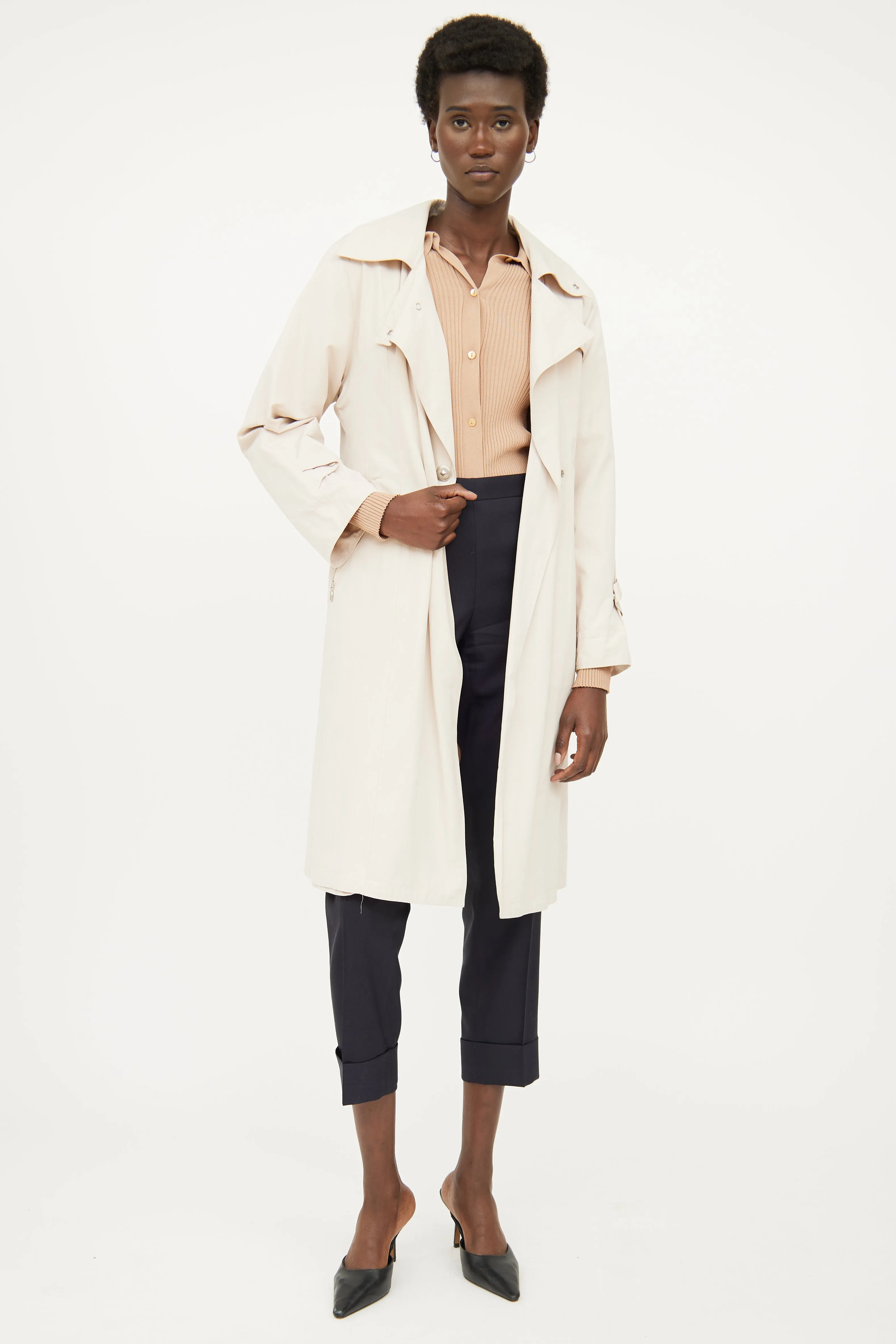 Beige Rain Trench Coat