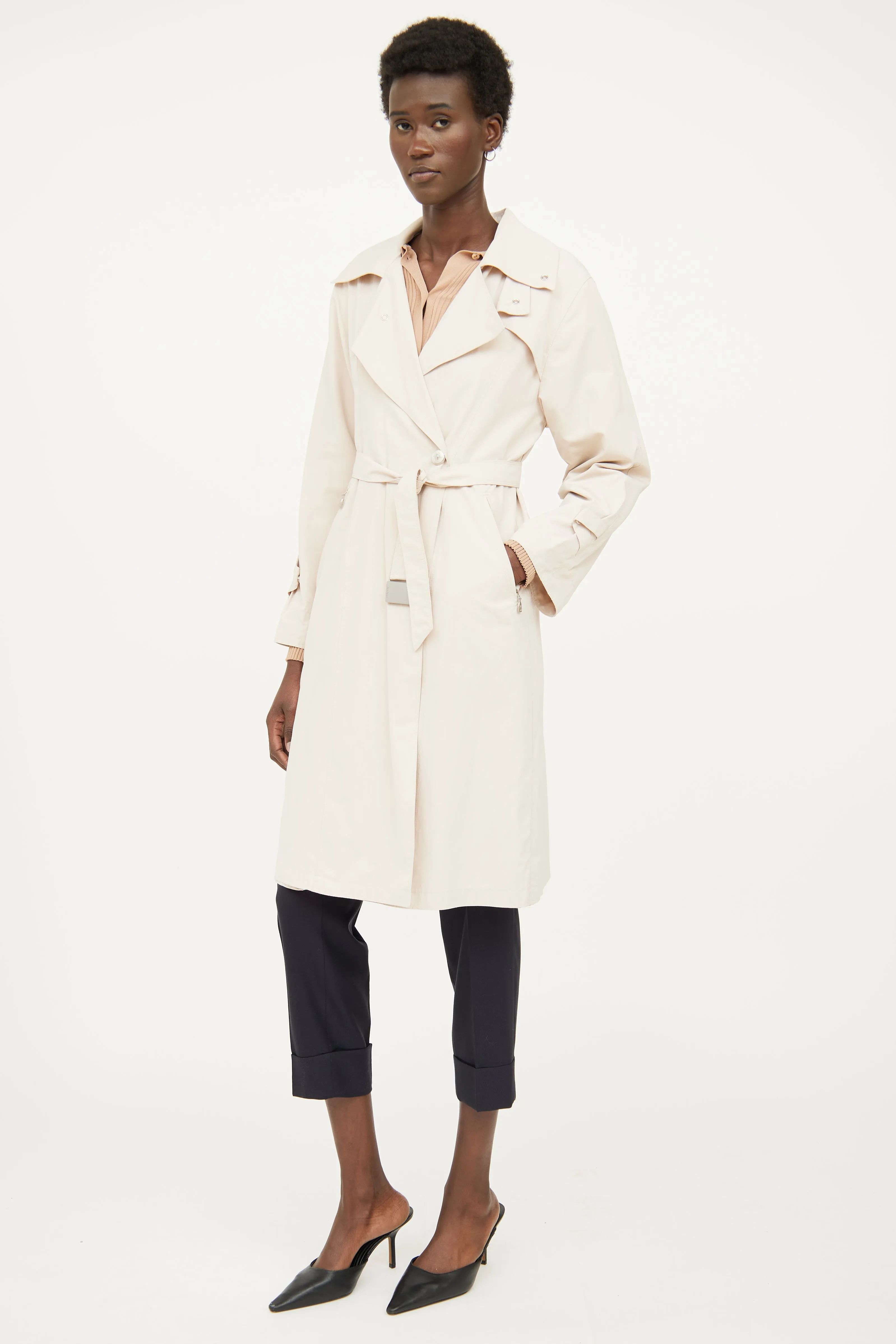 Beige Rain Trench Coat