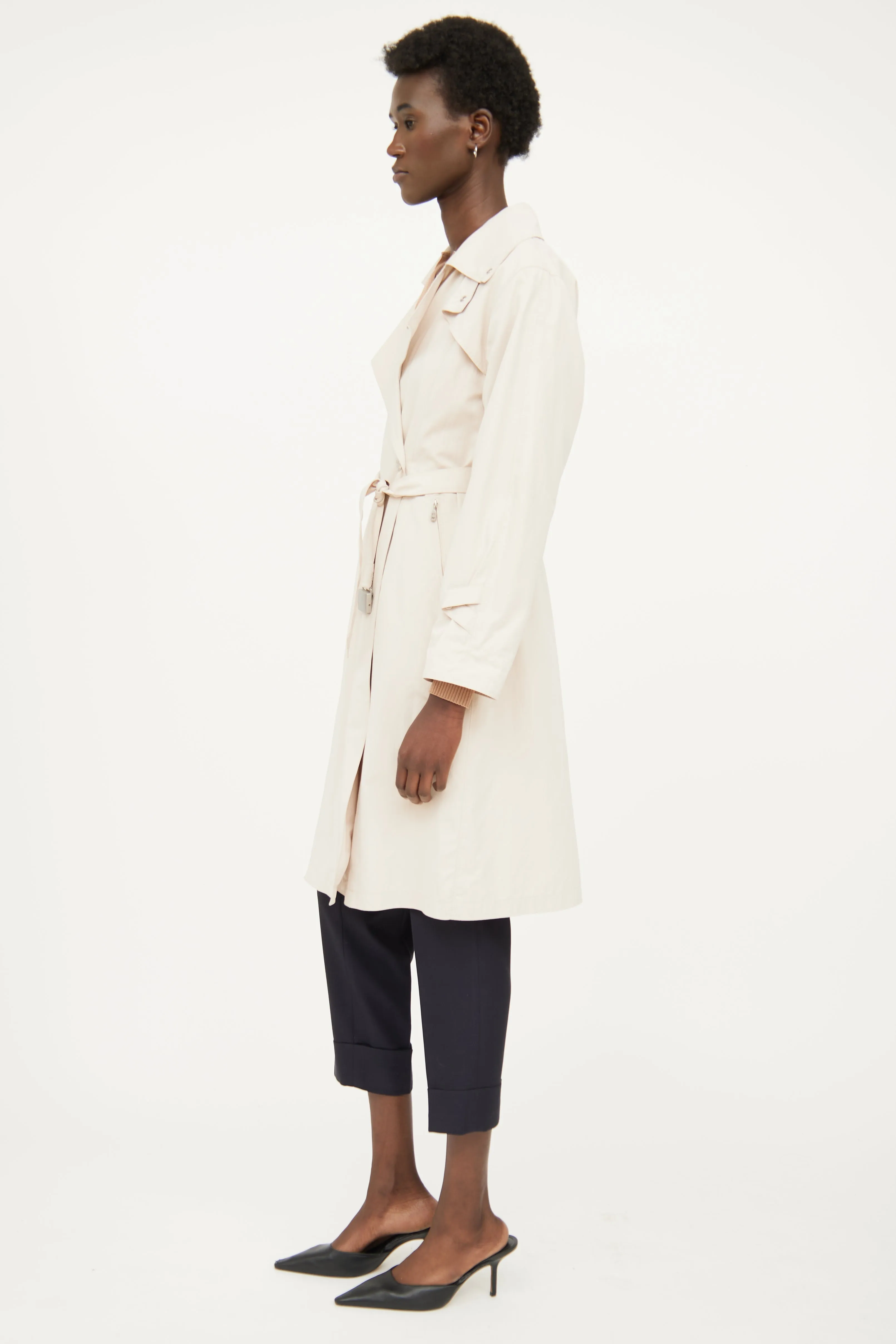 Beige Rain Trench Coat