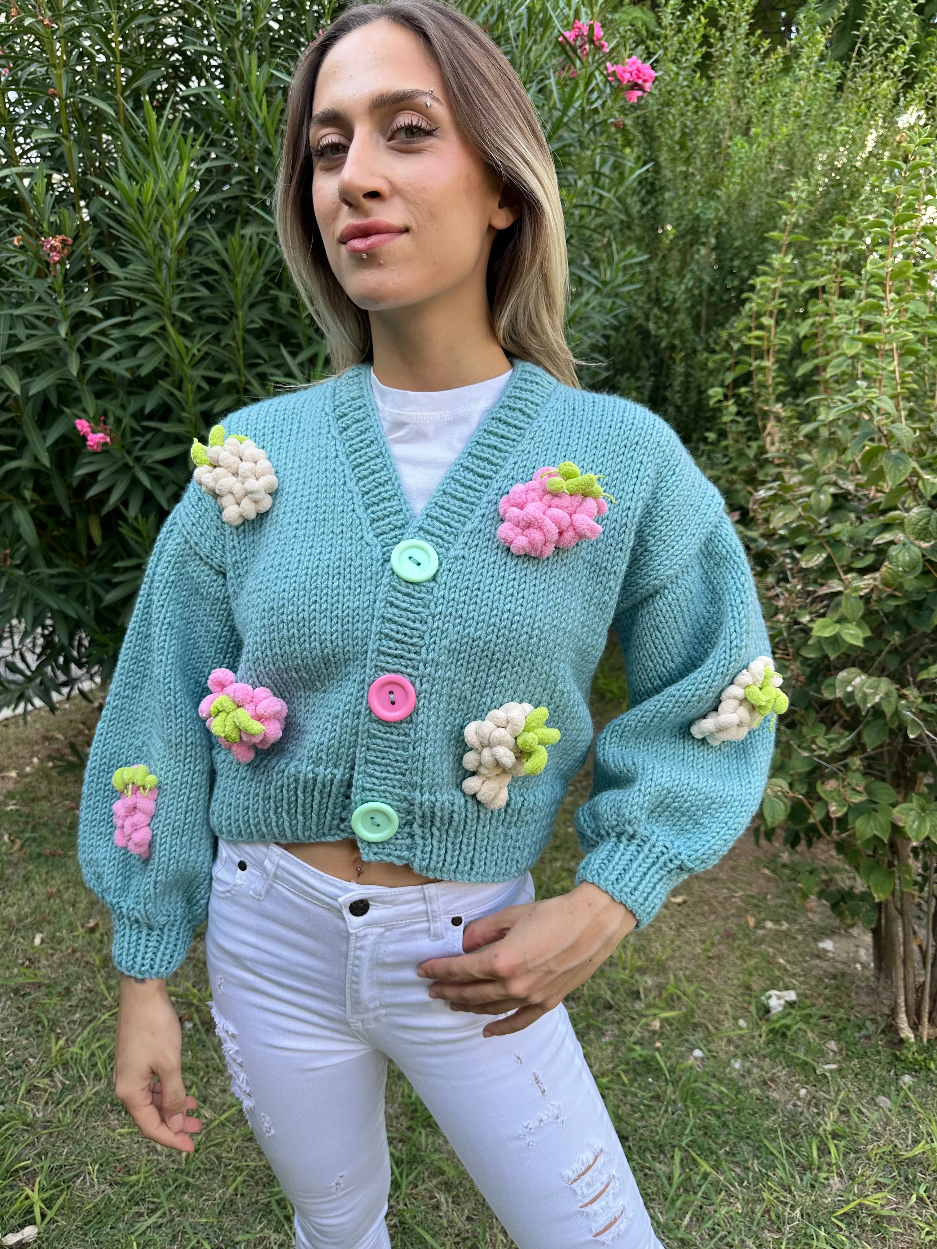 Berry - Soft Knit Handmade Cardigan