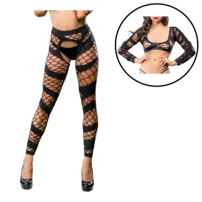 Black Fishnet/Mesh Crotchless Legging Packaging Box