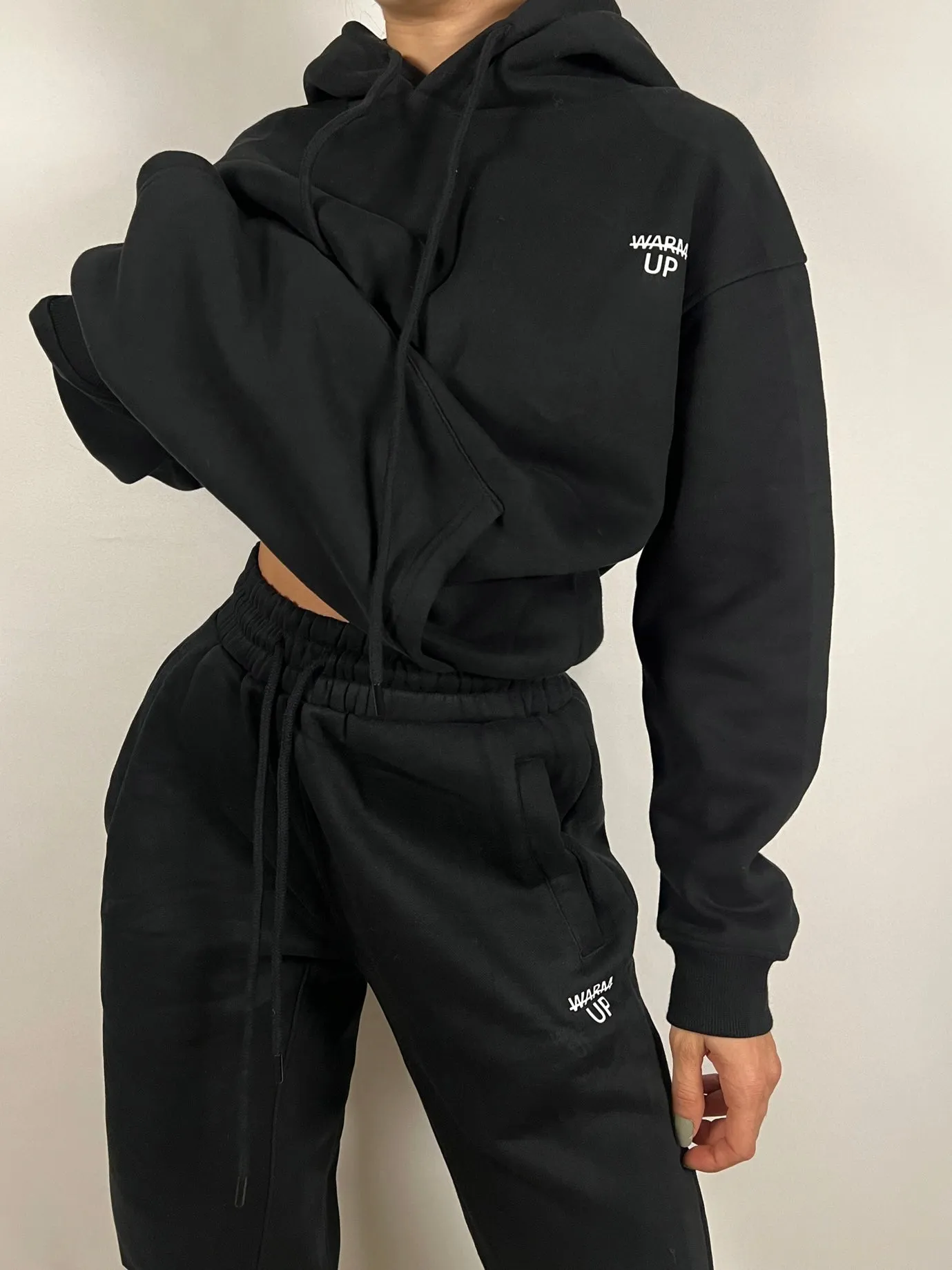 Black Thick Oversized Hoodie