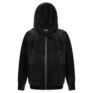 Black Velour Hoodie