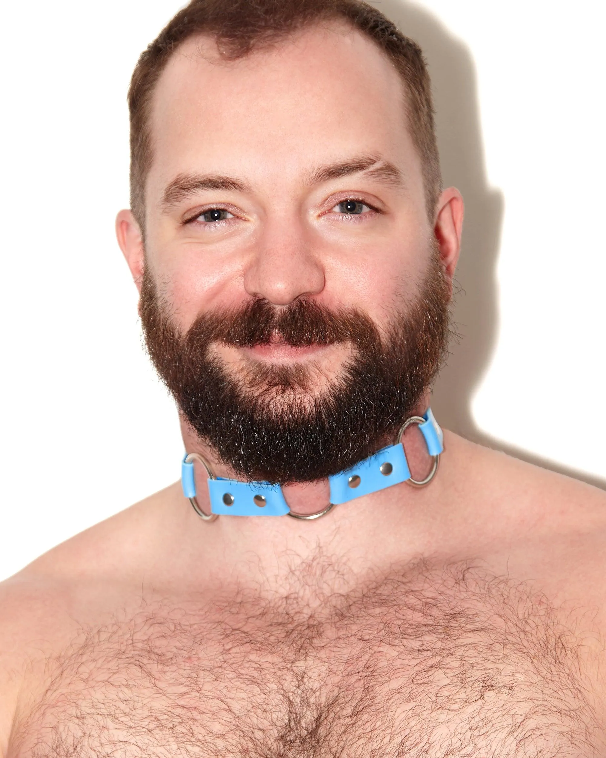 Blue hoop choker, bicep bands and jock set