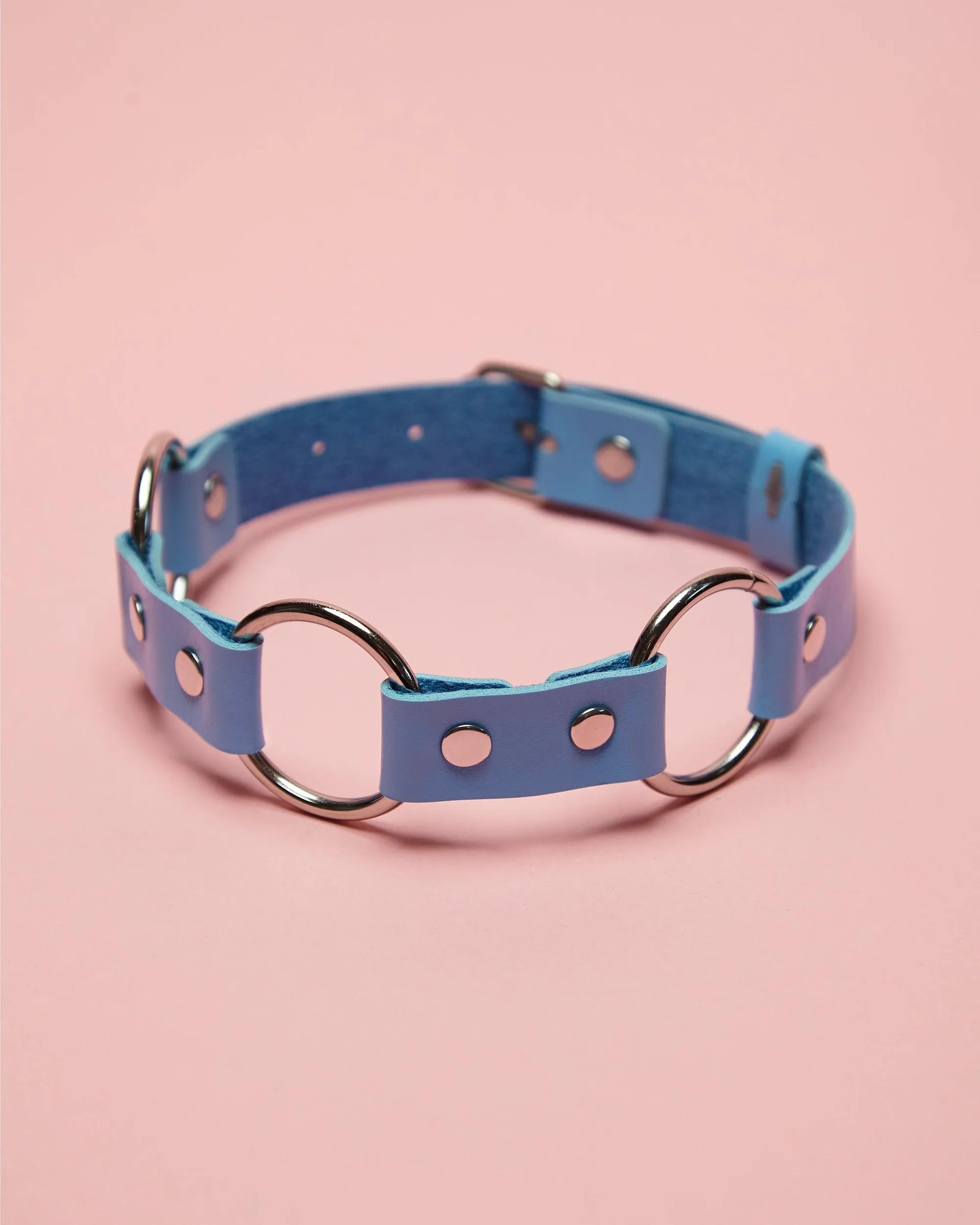 Blue hoop choker, bicep bands and jock set