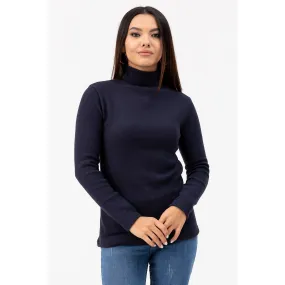 Blue Turtleneck Blouse