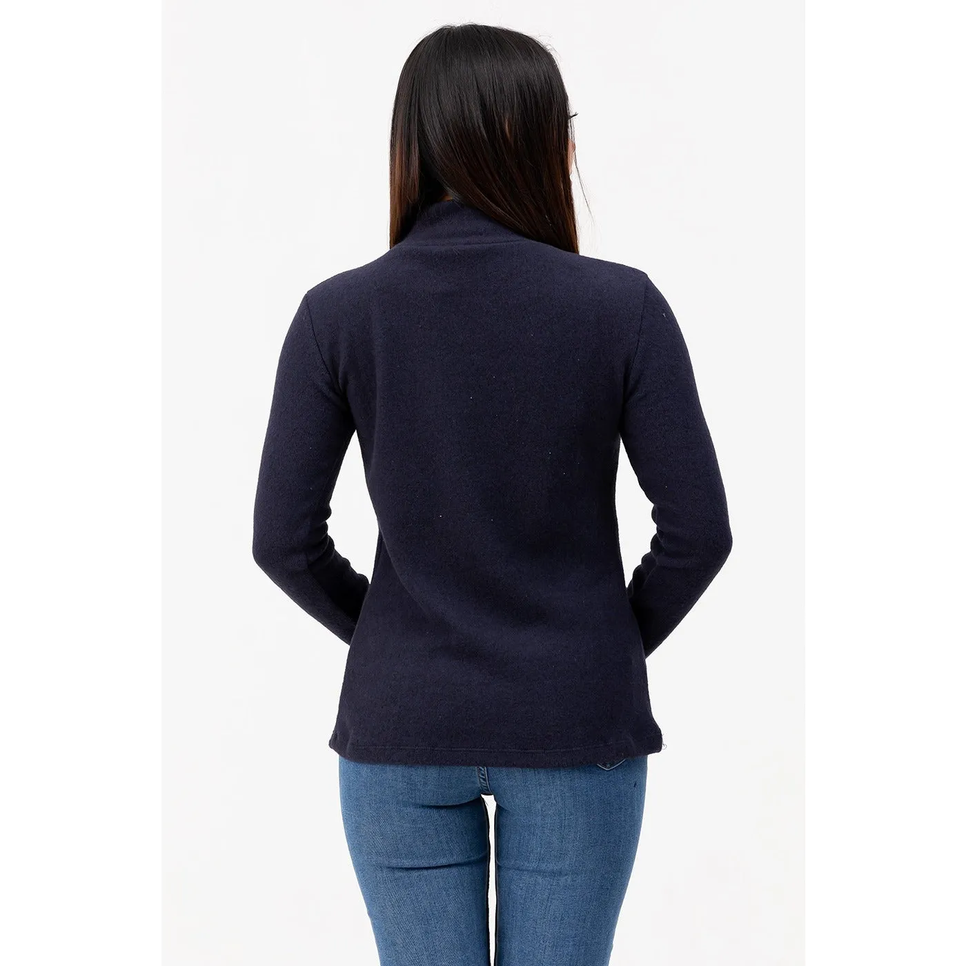 Blue Turtleneck Blouse