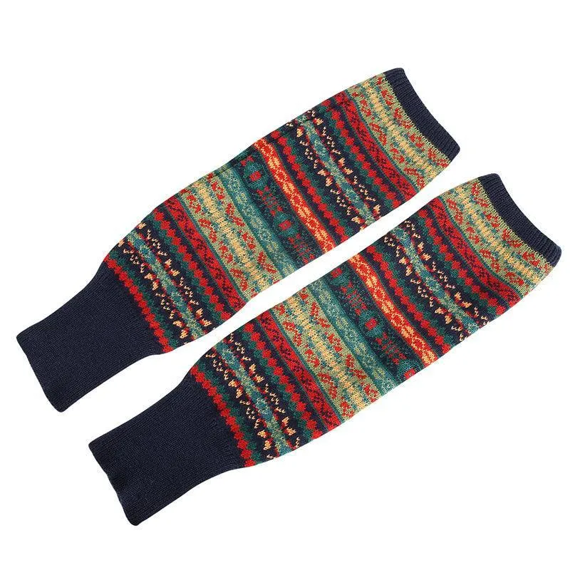 Bohemian Style Knee-High Knit Socks