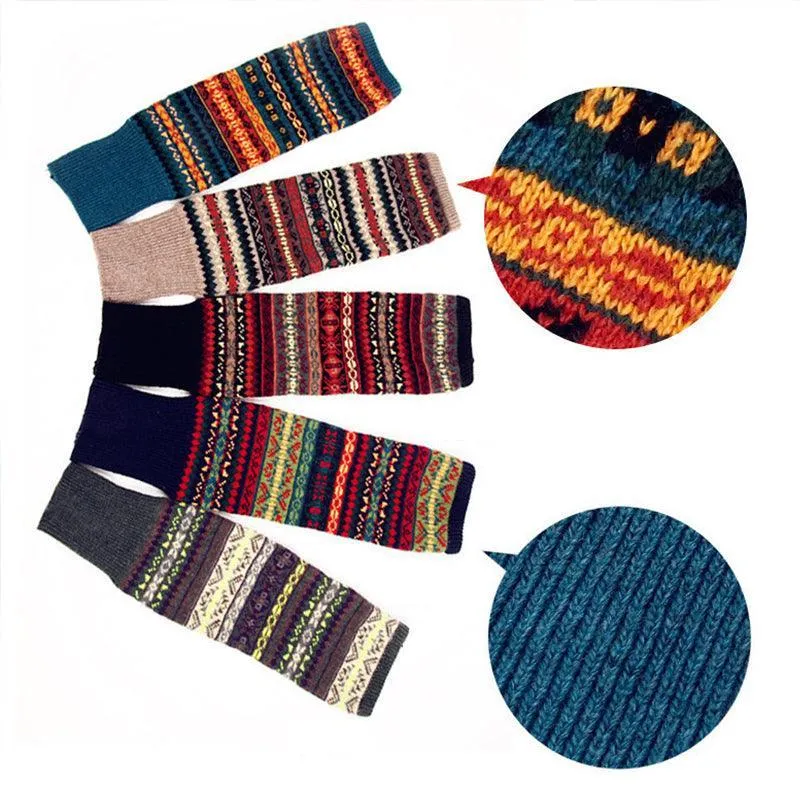 Bohemian Style Knee-High Knit Socks