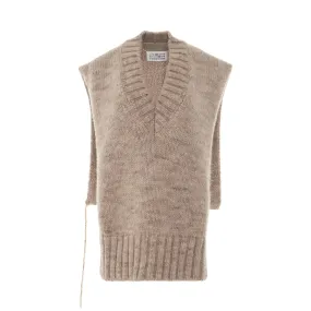 Botanical Dye Knit Vest in Light Brown