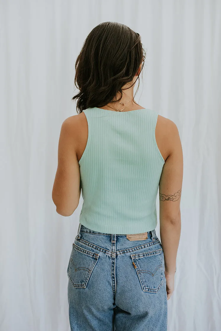 Bridget Cropped Tank - Mint