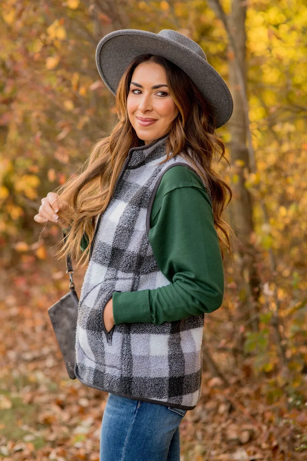 Buffalo Plaid Sherpa Vest