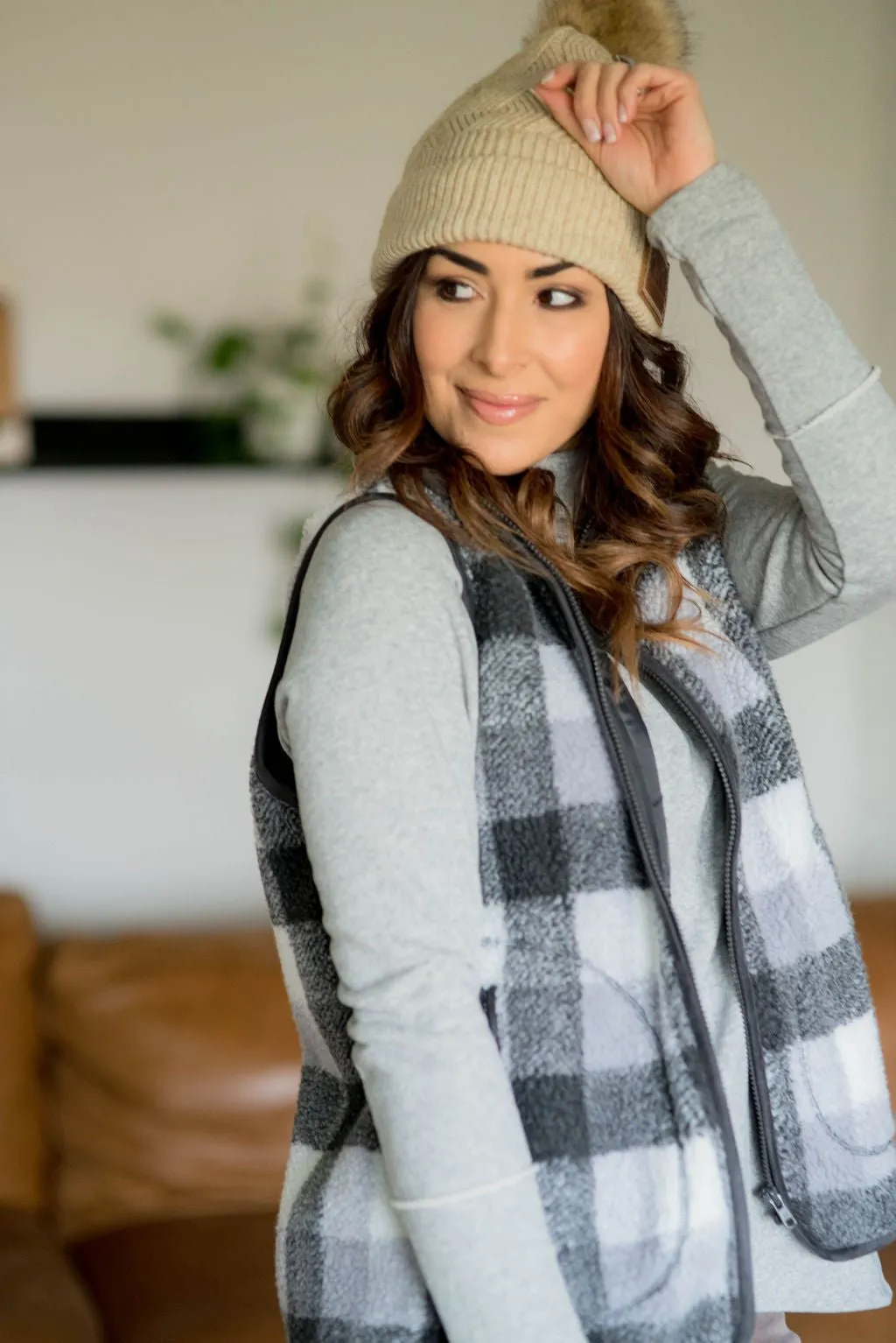 Buffalo Plaid Sherpa Vest