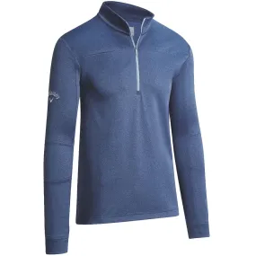 Callaway Pierced Waffle 1/4 Zip Pullover - Peacoat Heather