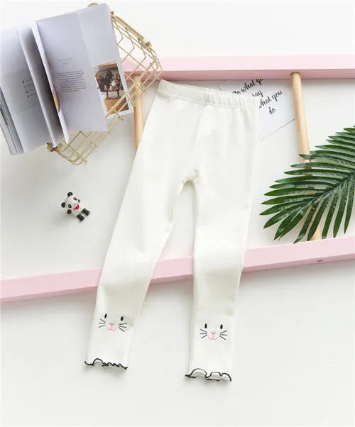 Cartoon Cat Kids Girls Leggings Cotton Leggings for Girls Casual Children's Girl Pantyhose Autumn Winter Style Age for 2-7 years