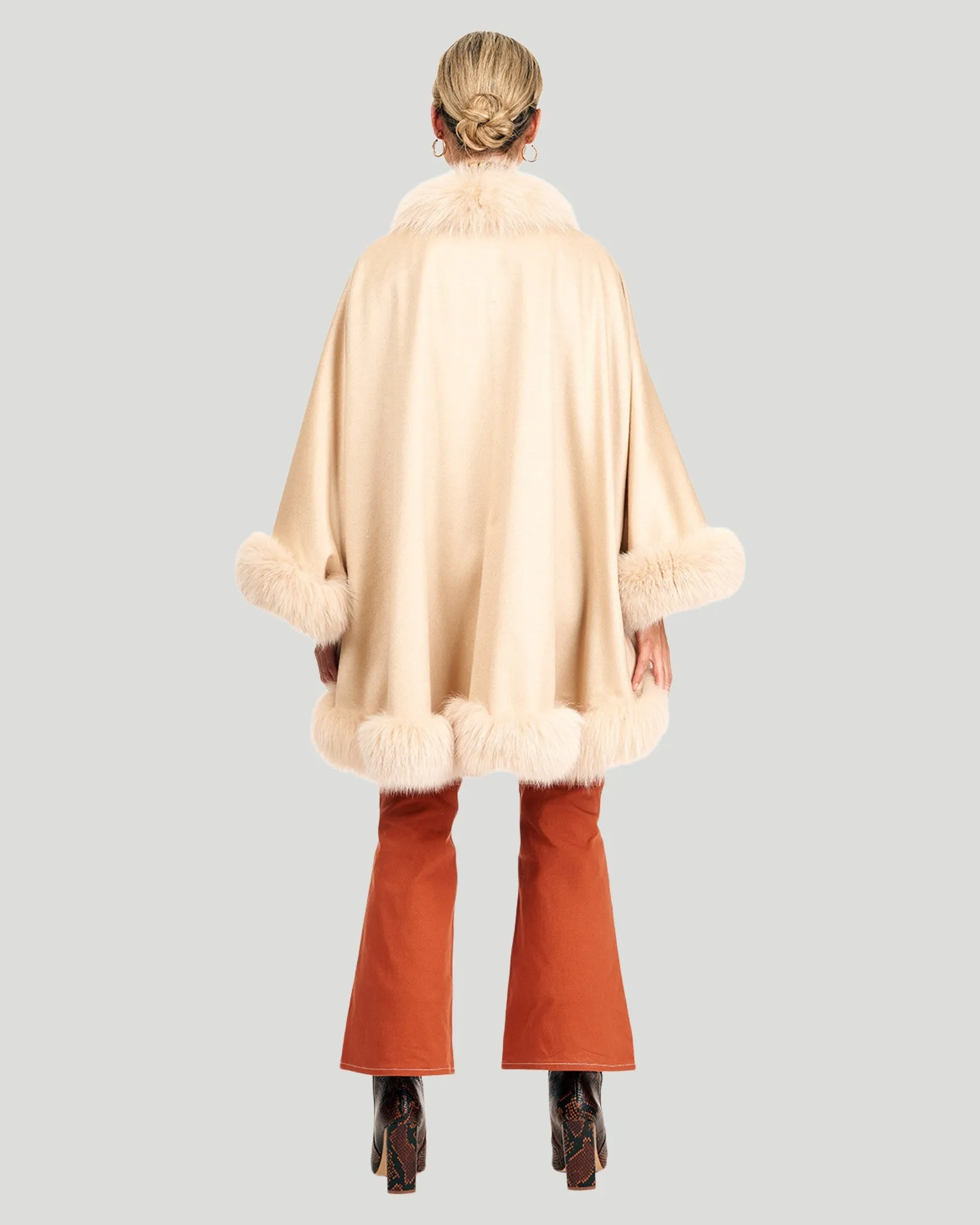 Cashmere Cape with Fox Trim