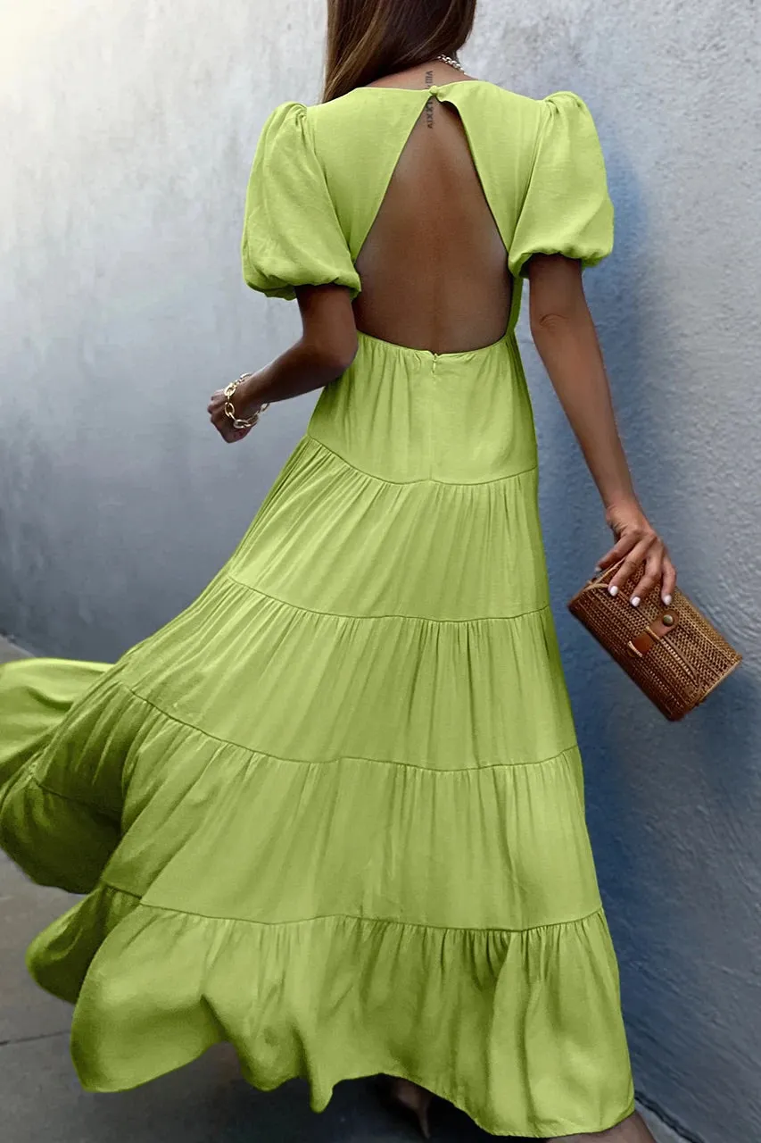 Cedros lime maxi dress