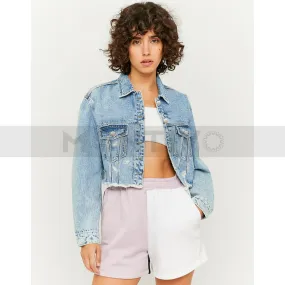 CH Frayed Hem Cropped Jacket