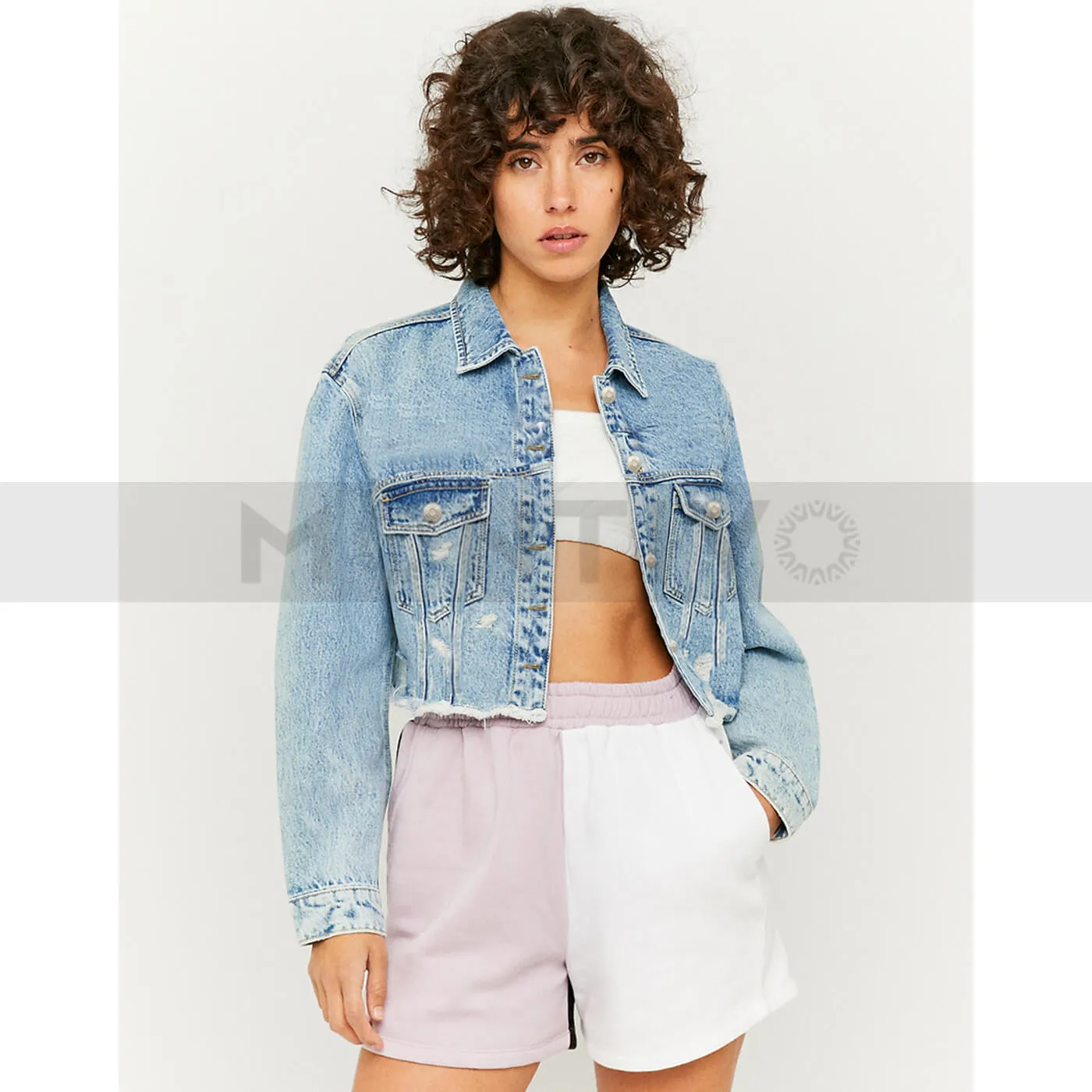 CH Frayed Hem Cropped Jacket