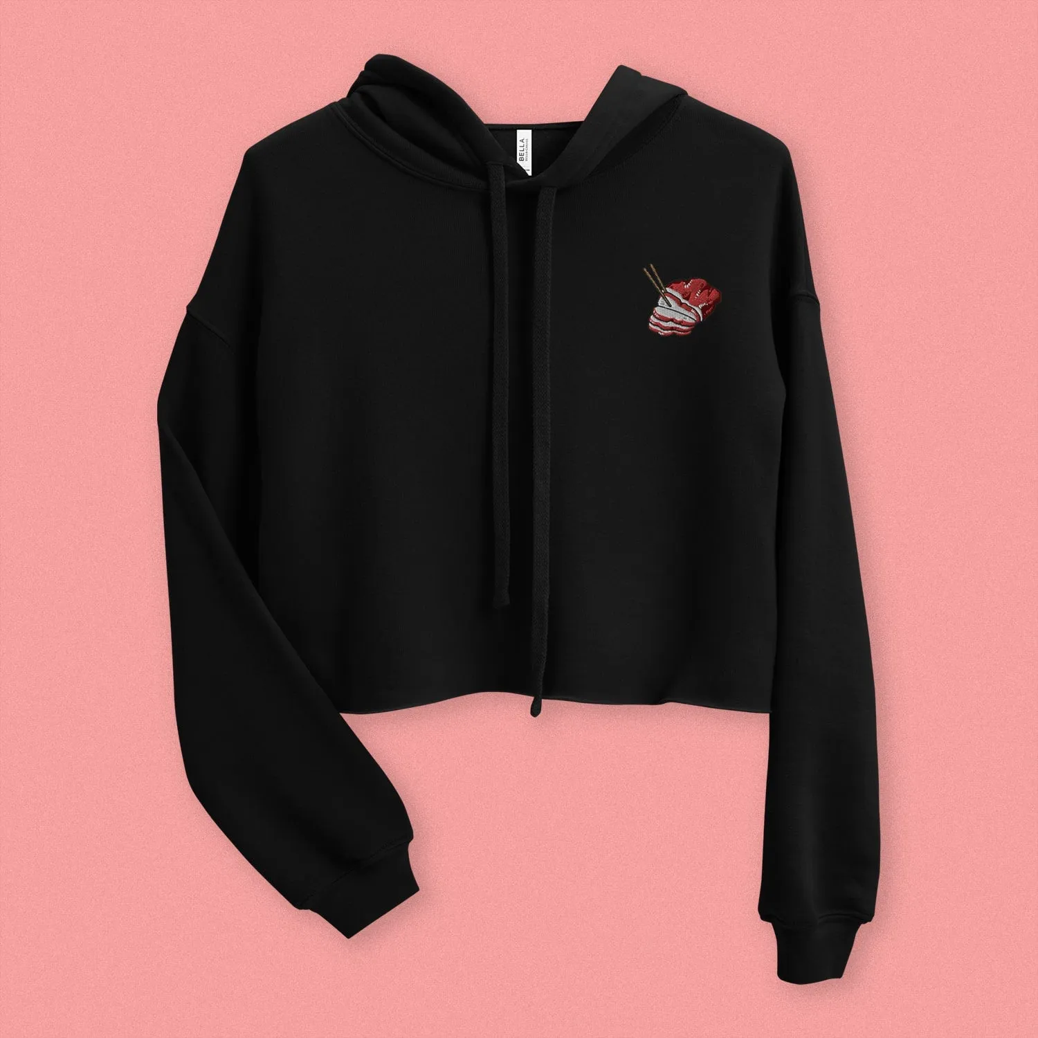 Char Siu Embroidered Crop Hoodie