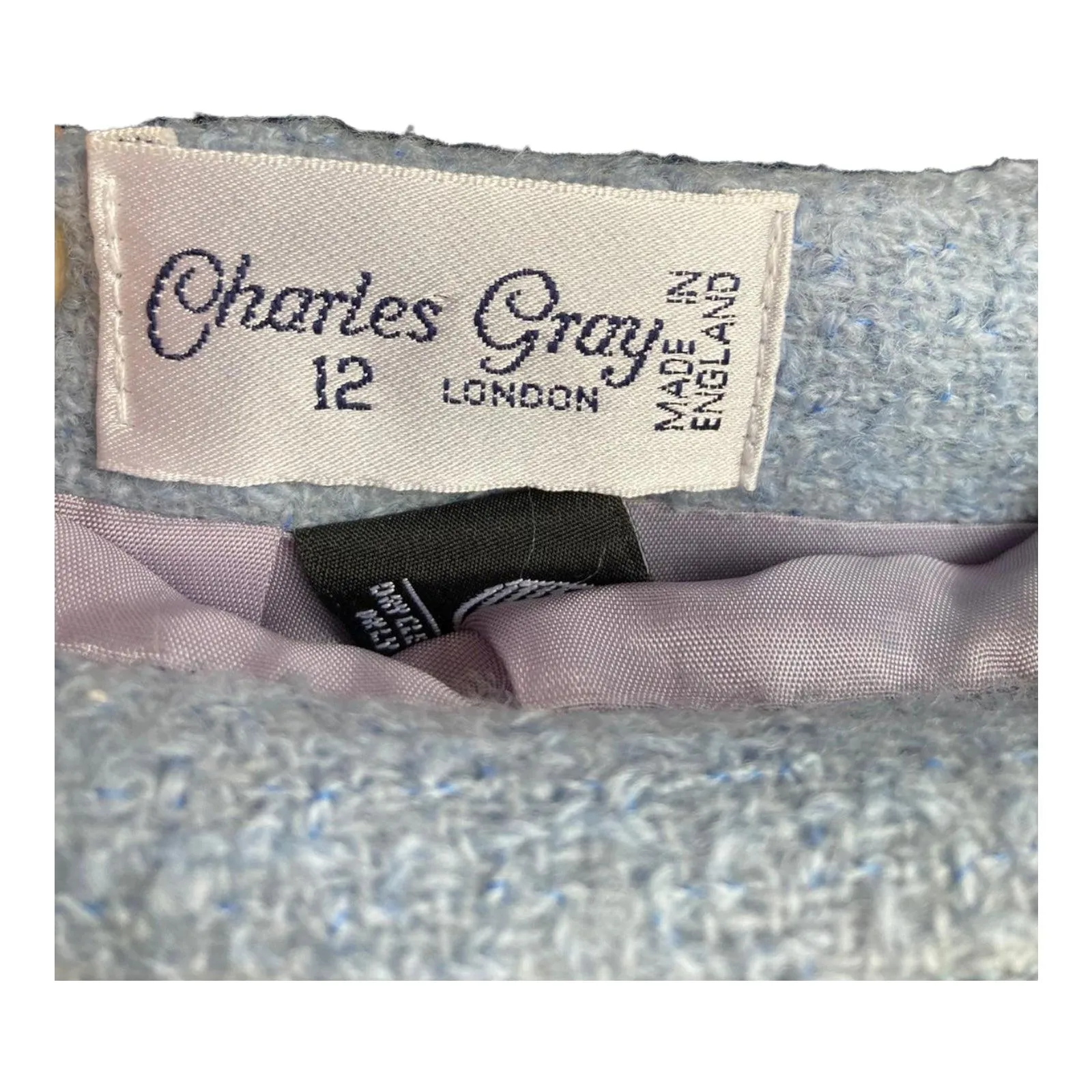 Charles Gray Wool Pale Blue Skirt Suit Jacket UK Size 10 Skirt UK Size 12