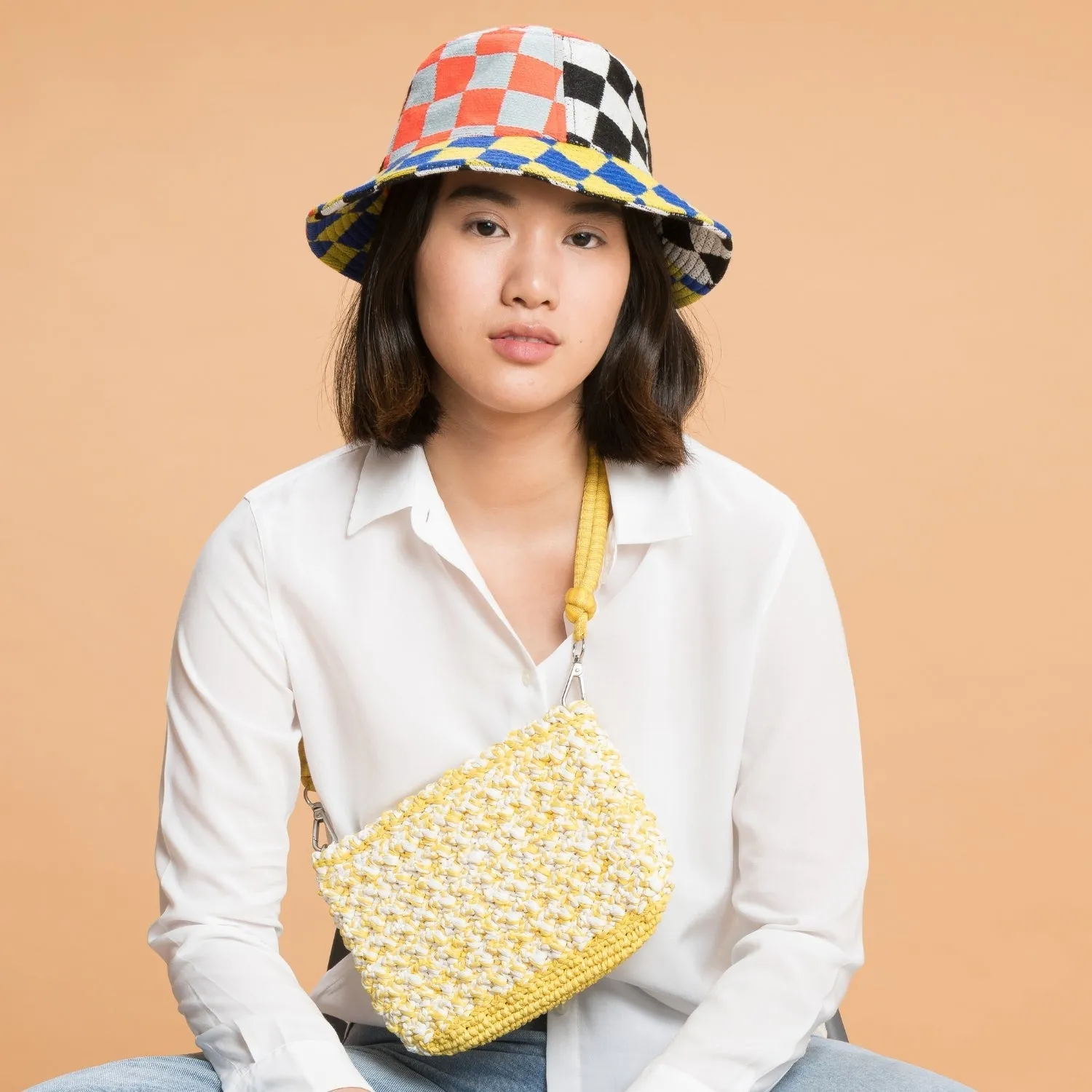 Checkerboard Patchwork Bucket Hat